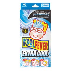 เย็นขึ้น-3-เท่า-คลายร้อนเร็วขึ้น-koolfever-extra-cool-6ชิ้น-กล่อง-แผ่นเจลลดไข้