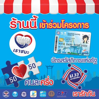 ป้ายเราชนะ คนละครึ่ง ม.33 บัตรสวัสดิการแห่งรัฐ 2ขนาด ส่งจริง ส่งเร็ว🥰