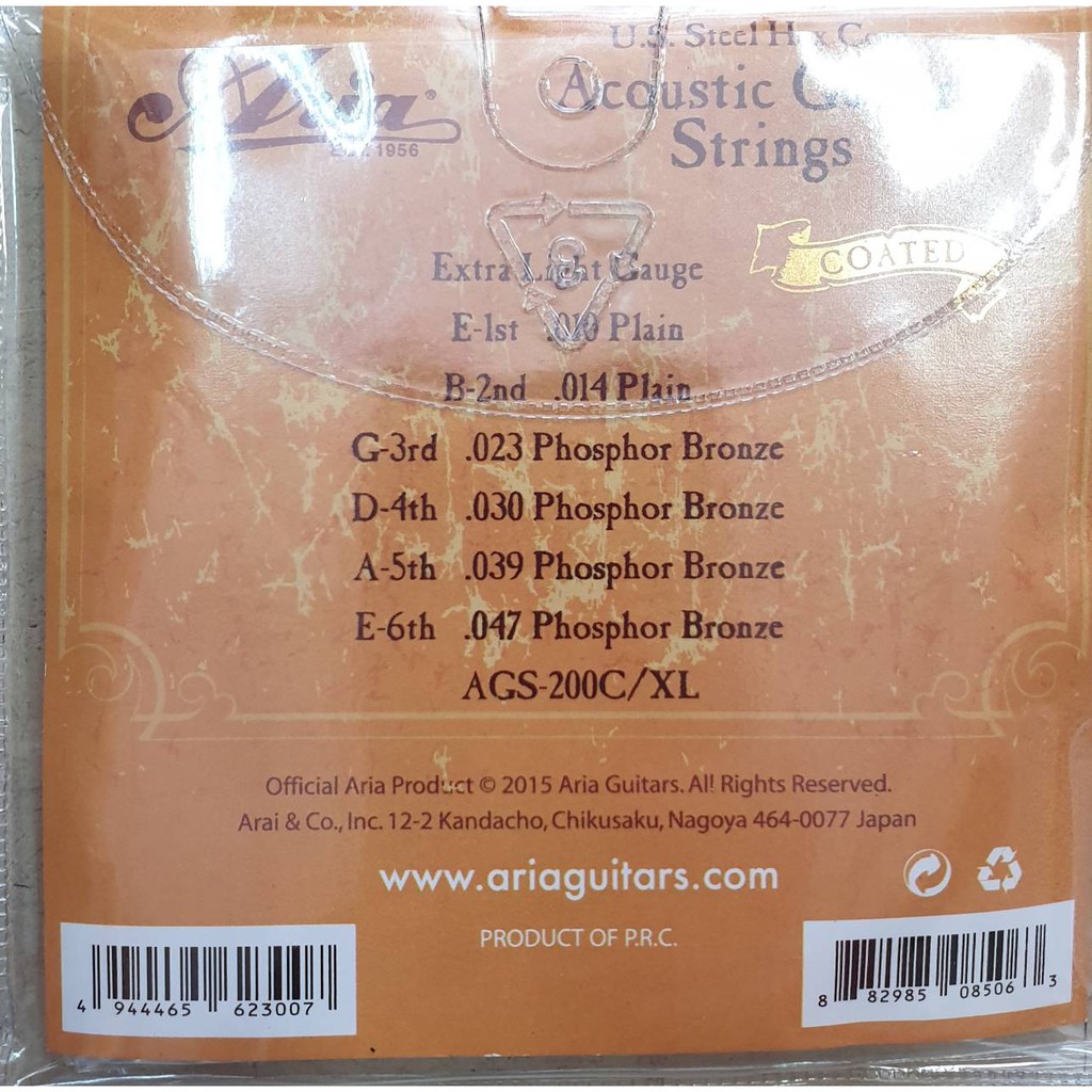 สายกีตาร์โปร่ง-aria-ags-200l-light-gauge-acoustic-guitar-string-012-053