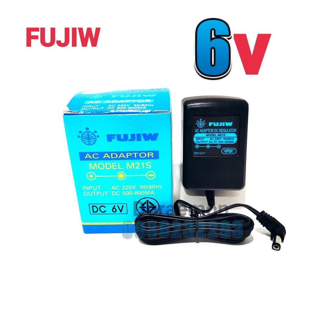 fujiw-ac-adaptor-model-m21s-ใน-นอก-dc6v-หม้อแปลงไฟ-อะแดปเตอร์-made-in-thailand