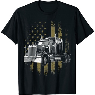 เสื้อยืดผู้ เสื้อยืด แบบนิ่ม ระบายอากาศได้ดี พิมพ์ลายกราฟฟิค Trucker American Big Rig Semi-Trailer Truck Driver เหมาะกับ