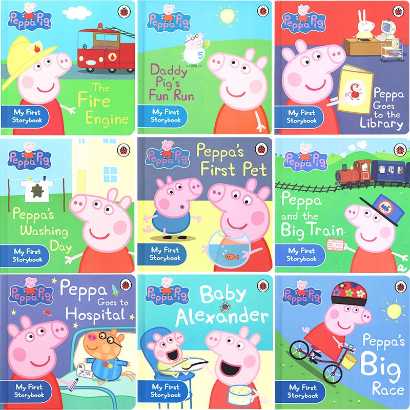 Peppa pig Fire Engine story box 9 cardboard book Original English