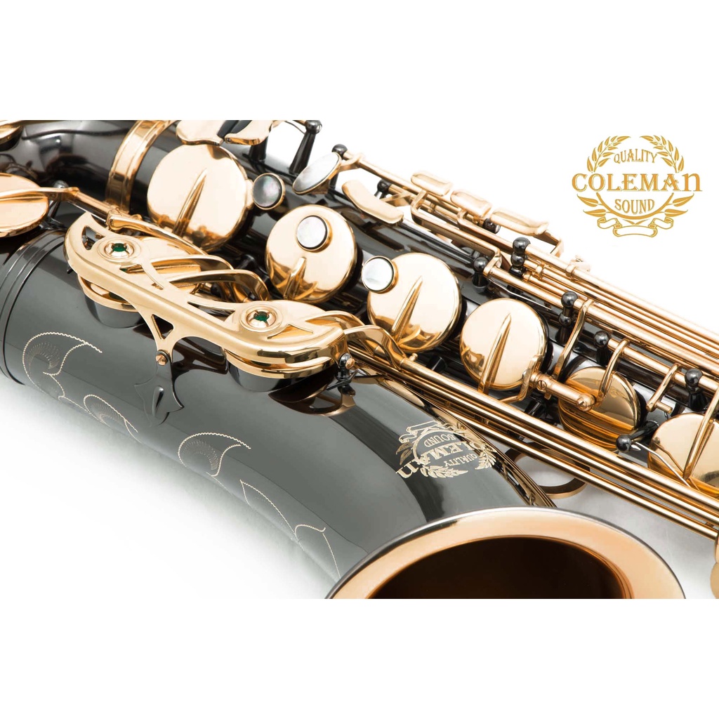 แซกโซโฟน-saxophone-tenor-coleman-cl-337t-black-nickel-gold-bell