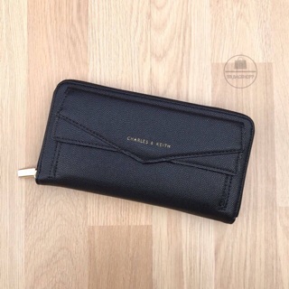 CHARLES &amp; KEITH LONG WALLET (outlet) สีดำ