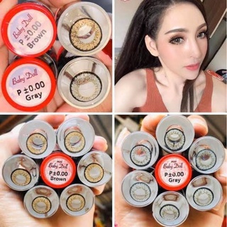 คอนแทคเลนส์ บิ๊กอาย รุ่น Baby Doll สีเทา/ตาล Gray/Brown มีค่าสายตา (0.00)-(-10.00)