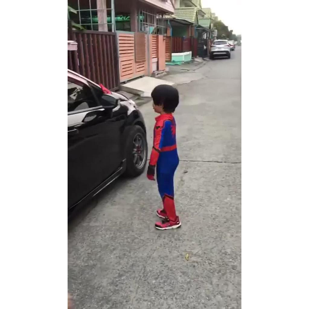 กางเกงรัดรูปเด็ก-spider-man-สไตล์เดียวกันของ-marvel-ชุดเด็กผู้ชายเสื้อผ้า-spiderman-ชิ้นเดียวคอสเพลย์