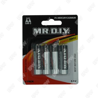 ถ่านก้อน อัลคาไลน์ AA 1.5V UM-3 Mr Diy Alkaline แบตเตอรี่ 4ก้อน