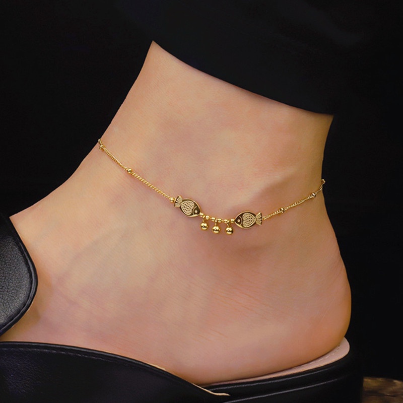 ภาพสินค้าสร้อยข้อเท้า ข้อเท้าทอง ข้อเท้าสเตนเลสทองชุบ สร้อยข้อเท้าผู้หญิงสไตล์เกาหลี เครื่องประดับแฟชั่น สําหรับผู้หญิง จากร้าน lssc.th บน Shopee ภาพที่ 4