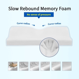 【บลูไดมอนด์】Memory Foam Bed Orthopedic Pillow Neck Protection Slow Rebound Memory Pillow Butterfly Shaped Health Cervica