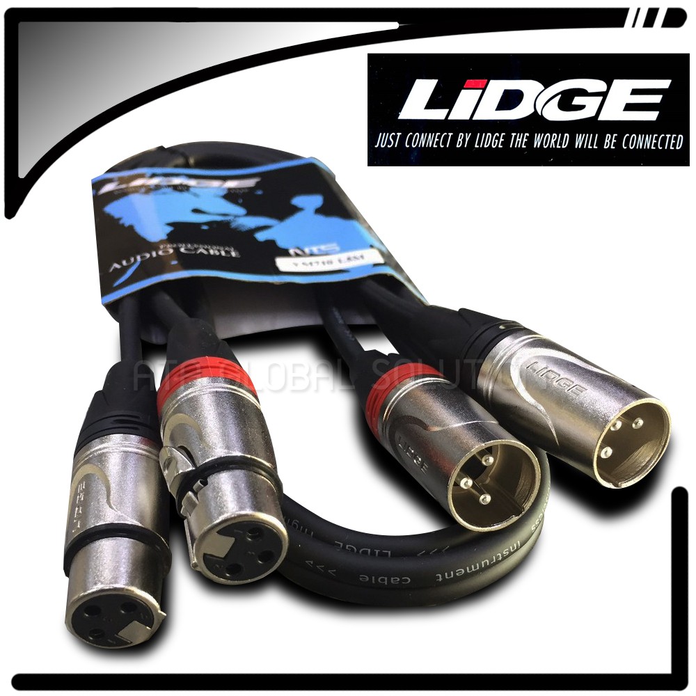 สายสัญญาณ LIDGE YM-710 1 เมตร XLR 2 ( ตัวเมีย ) + XLR 2 ( ตัวผู้ ) สาย ...