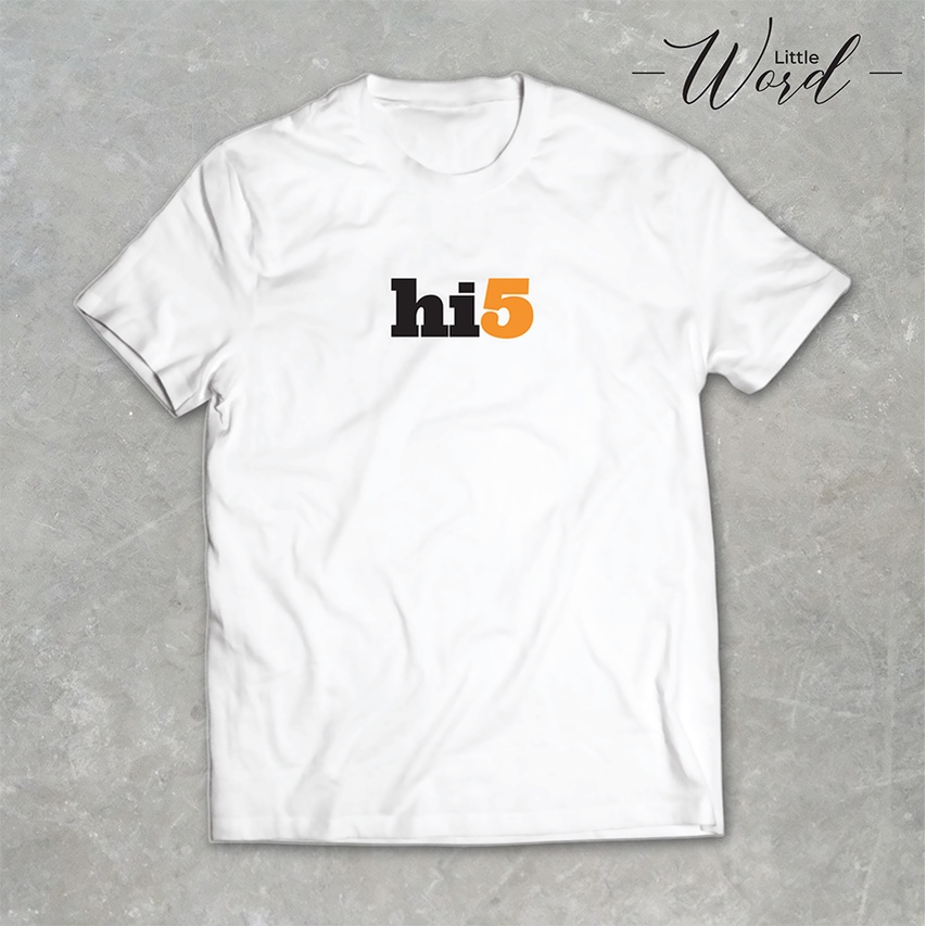 little-word-เสื้อยืดสกรีนลาย-hi5-สไตล์มินิมอล-ทรงunisex