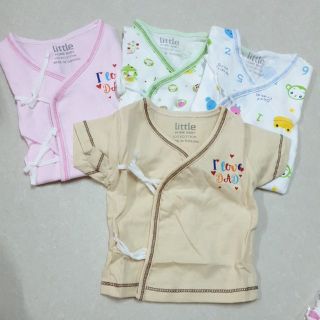 ราคาและรีวิวLittle home babyเสื้อเด็กแรกเกิดแขนสั้น แบบผูกหน้า 0-3เดือน