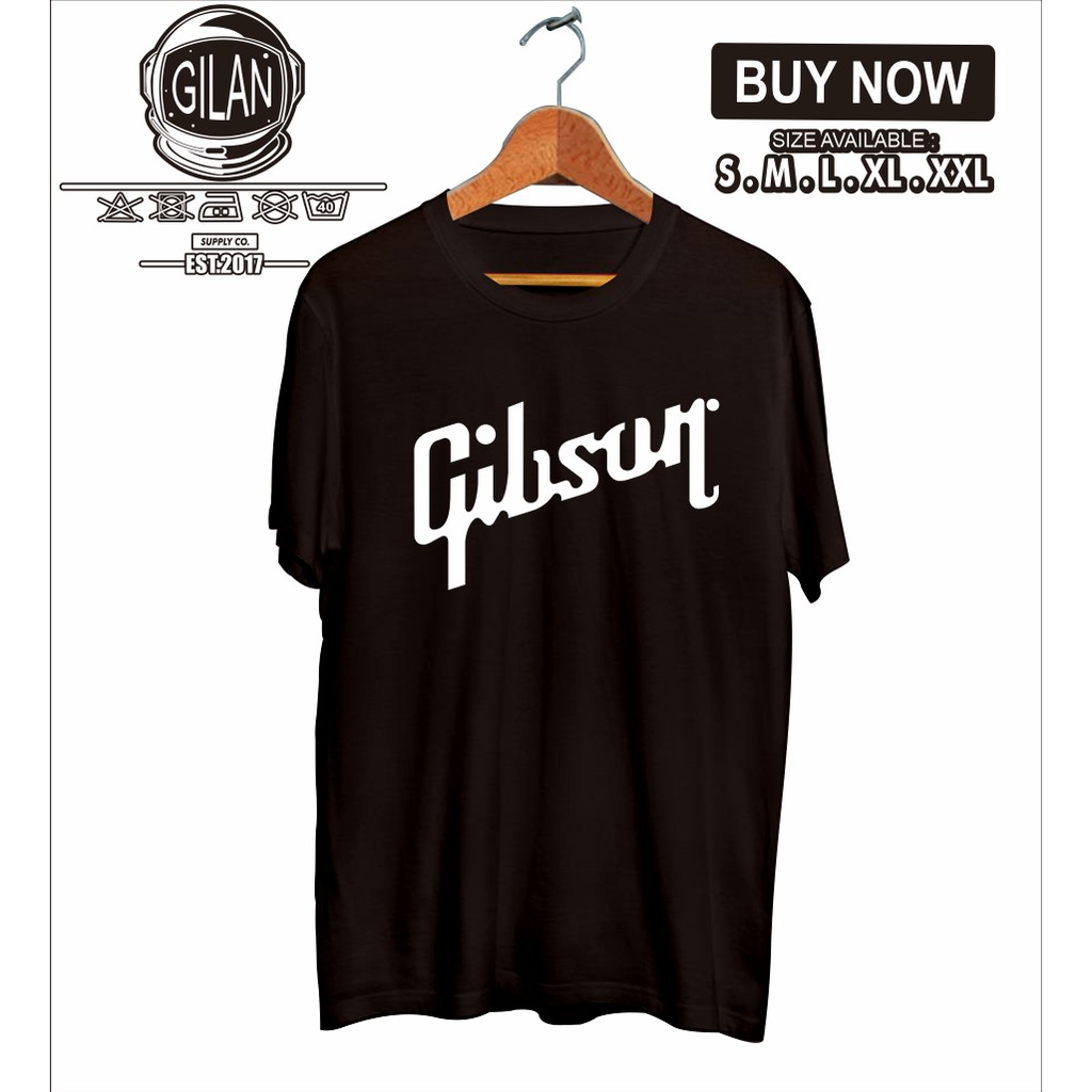 เสื้อตราหานคู่-เสื้อยืดโลโก้gibsonกีต้าร์เพลงเสื้อยืดวง-gilancloth