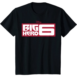 เสื้อยืดผ้าฝ้ายพรีเมี่ยม เสื้อยืด พิมพ์ลายโลโก้ Disney Big Hero 6 Title