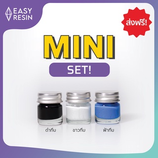 สีเรซิ่น ทึบ ขนาด MINI Setทึบ ชุดสีผสมเรซิ่น ส่งฟรี ( ขาวทึบ ดำทึบ ฟ้าทึบ )ใช้ได้กับเรซิ่นทุกชนิด สดสม่ำเสมอ - Easy Resin