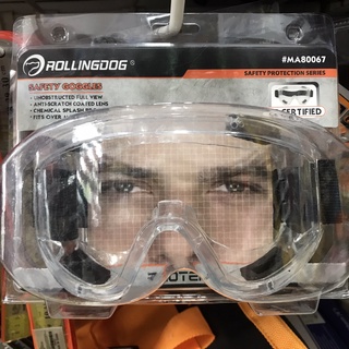 Safety Goggle หน้ากากนิรภัย คาดศีรษะ ครอบสนิทรอบดวงตา ป้องกันเชื้อโรค สารเคมี ฝุ่นกระเด็น - Rollingdog MA80067