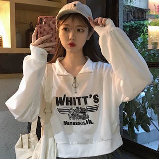✖เสื้อสเวตเตอร์สั้นผู้หญิง 2021 ต้นฤดูใบไม้ผลิแฟชั่นใหม่ ins หลวมเวอร์ชั่นเกาหลีของ wild BF สไตล์ขี้เกียจ thin top ผู้หญ