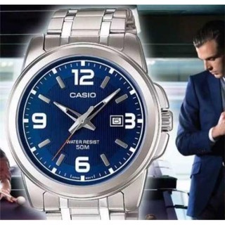 ภาพขนาดย่อของภาพหน้าปกสินค้าCASIO STANDARD นาฬิกาผู้ชายสายสแตนเลสหน้าปัดสีดำรุ่น MTP-1314D-1AV-100% รับประกันของแท้ 1 ปี จากร้าน if2vadrx0t บน Shopee