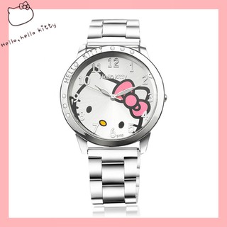 ราคาและรีวิวนาฬิกาข้อมือควอตซ์ สายสแตนเลส ลายการ์ตูน Hello Kitty น่ารัก สําหรับผู้หญิง