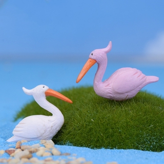 นก Flamingo ขนาดเล็กตกแต่งสวน 2 ชิ้น / ชุด