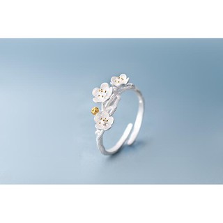 แหวนแฟชั่น  แหวนเกาหลี ❤ แหวน Sakura Cherry Blossom Cute 925 ปรับขนาดได้ ซากุระ Adjustable Cute Ring เครื่องประดับ