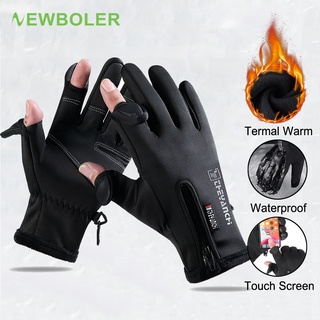 สินค้า Newboler ถุงมือ แบบ 2 นิ้ว หน้าจอสัมผัส กันน้ํา กันลม ให้ความอบอุ่น เหมาะกับฤดูหนาว สําหรับผู้ชาย และผู้หญิง ขี่จักรยานยนต์ ตกปลา กีฬากลางแจ้ง