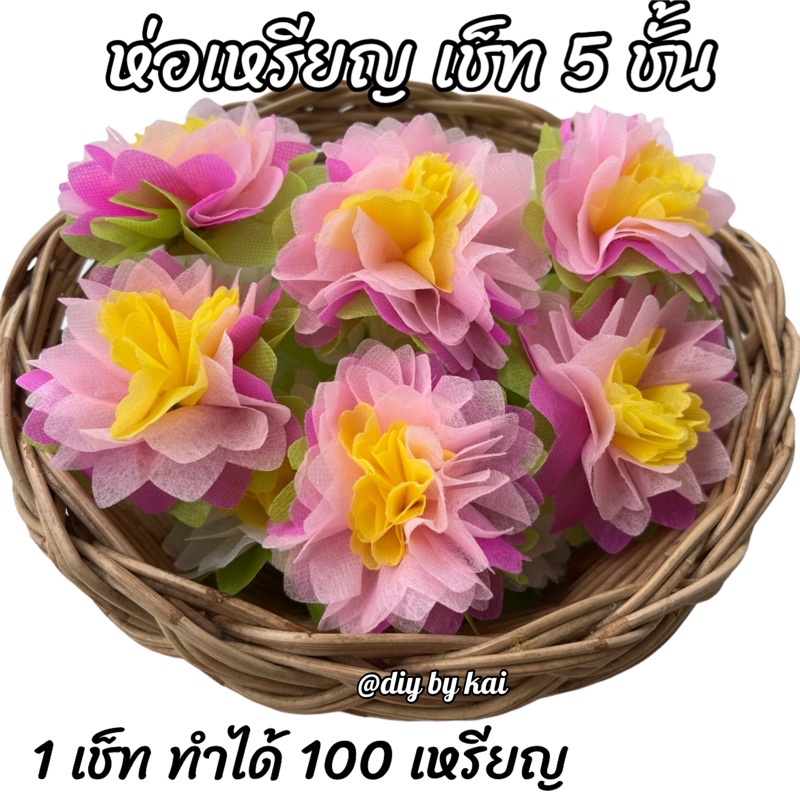 กระดาษสาห่อเหรียญ-ดอกบัวชมพู