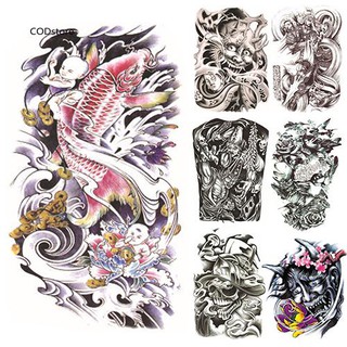 CST_Large Sexy Tattoo Skull Temporary Body Arm Stickers Removable Waterproof Sticker