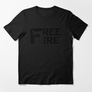 เสื้อยืดอินเทรนด์ผู้ชายอินเทรนด์ผู้หญิงเสื้อเชิ้ต ลาย Free Fire สีดํา แบบกําหนดเองS-3XL
