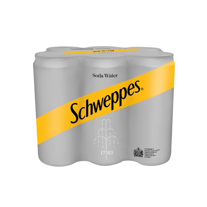 ภาพสินค้าชเวปส์ มิกเซอร์ โซดา 330 มล. 6 กระป๋อง Schweppes Mixer Soda Water 330ml Pack 6 จากร้าน cocacolaofficial บน Shopee ภาพที่ 1