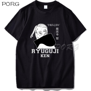 เสื้อยืดไม่ต้องรีด Ken Ryuguji Draken ผู้ชายเสื้อยืดอะนิเมะญี่ปุ่นมังงะการ์ตูนสร้างสรรค์เสื้อยืดการ์ตูนชายการ์ตูนเสื้อผ้