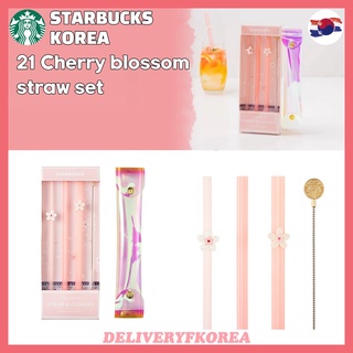 【 Starbucks 】Starbucks Korea 2021 Cherry blossom straw set