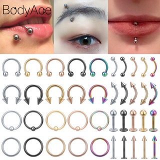 Bodyace จิวจมูก ปาก ปาก สเตนเลส 316 ลิตร 5 ชิ้น 1 ชุด