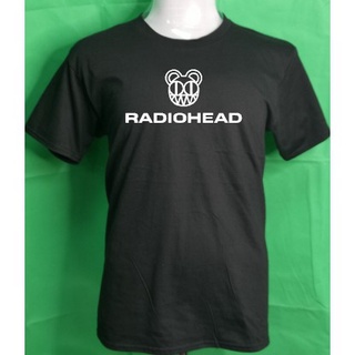 เสื้อยืดลําลอง ผ้าฝ้าย 100% แขนสั้น พิมพ์ลาย Radiohead Rock Band lelaki สีดํา พลัสไซซ์ XS-3XL ของขวัญวันเกิด สําหรับผู้ช