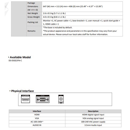 hikvision-monitor-ds-d5022fn-c-21-5-inch-fhd-borderless-monitor-1เครื่อง