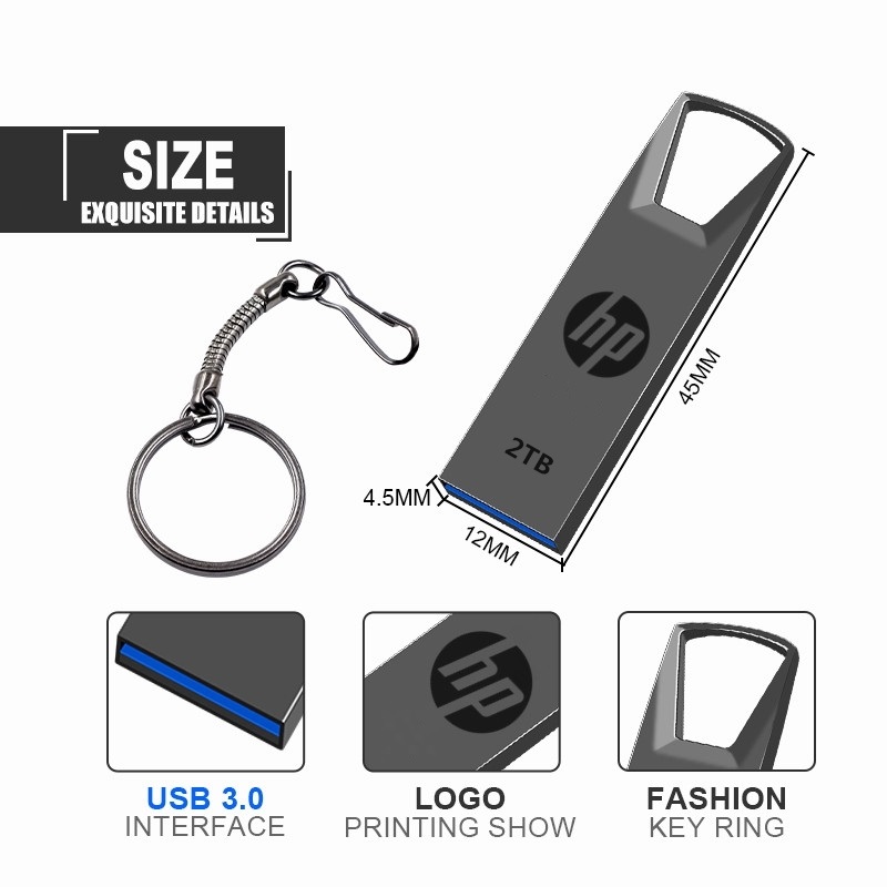 ภาพสินค้าแฟลชไดรฟ์ USB กันน้ำ ความเร็วสูง 2 Tb Hp จากร้าน qkh666th บน Shopee ภาพที่ 5