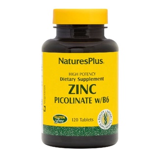 Nature s Plus Zinc Picolinate Complex with B6 30mg Immune Support with Vitamin B6 and Brown Rice Protein Free Radical