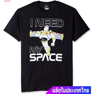 เสื้อยืดผู้ชายและผู้หญิง Disney Mens Toy Story Buzz I Need My Space Graphic T-Shirt Short sleeve T-shirts)pi