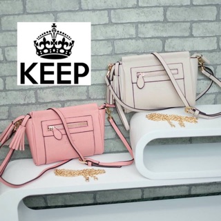 กระเป๋า KEEP saffiano leather 3in1 with chain strap รุ่นพิเศษ (Outlet)