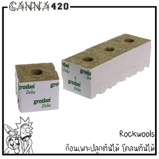 Rockwool 40x40x40mm. ร็อควูล แพ็ค 10/20/30 ชิ้น ก้อนสำหรับเพาะปลูกต้นกล้าเมล็ดพันธ์ุ ไฮโดรโปนิกส์ hydroponics