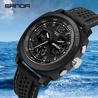Mens Watch Brand SANDA Sport Diving LED Display Wristwatch Fashion Silicone Strap Watch Men Montre Homme Relogio #790