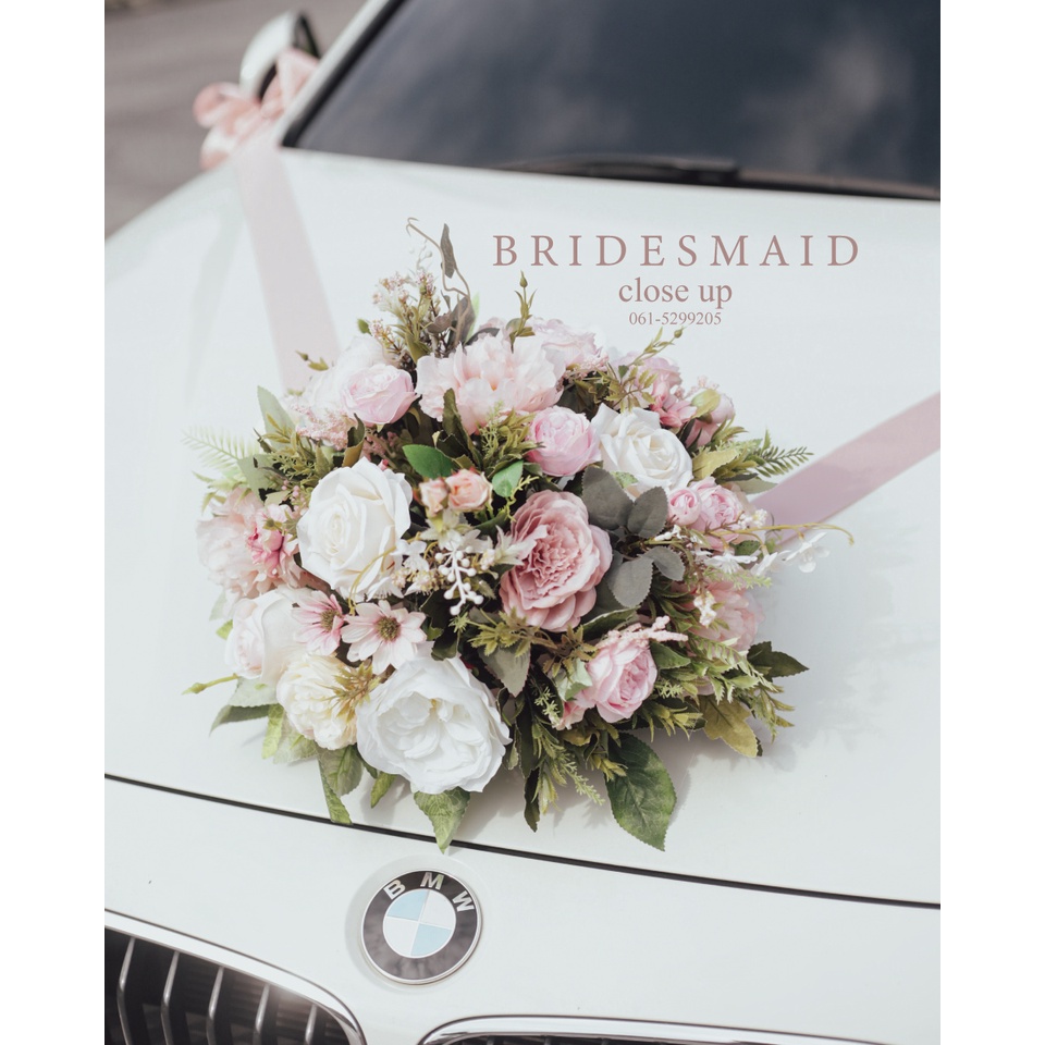 พร้อมส่ง-จาก-กทม-ดอกไม้แต่งหน้ารถ-i-wedding-car-i-ริบบิ้นผูกรถ-i-รถเจ้าบ่าว-i-ดอกไม้แต่งรถเจ้าบ่าว-i-ของใช้งานแต่ง