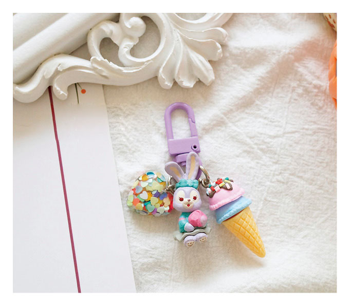 disney-little-rabbit-พวงกุญแจห้อยจี้การ์ตูน-disney-stellalou-duffy-bear