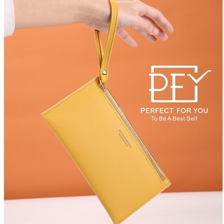 สินค้า 6913-004 กระเป๋าสตางค์ผู้หญิง Perfect for you ผู้หญิงแบบบางเรียบหรู หนังนิ่มคล้องมือได้ ราคาถูกพร้อมส่ง