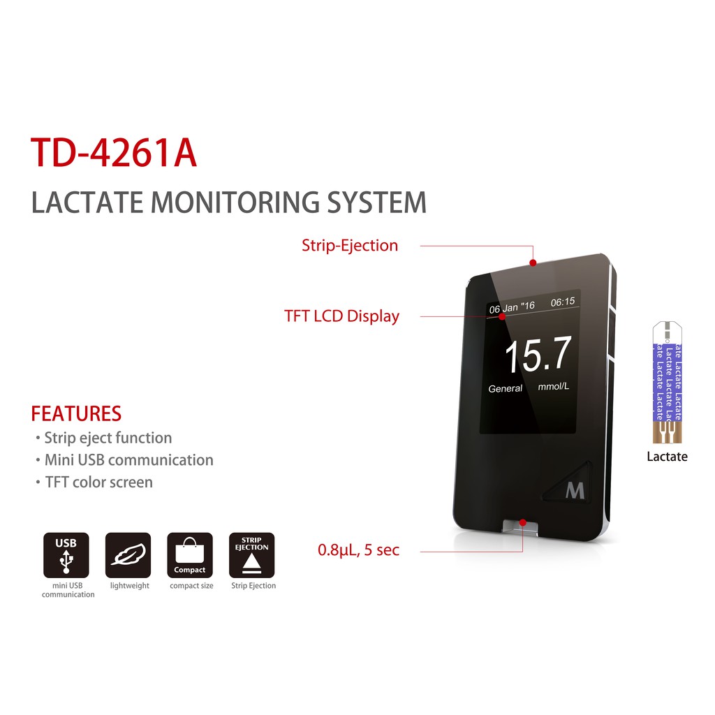 ชุดตรวจวัดระดับแลคเตทปลายนิ้ว Lactate meter ยี่ห้อ Procheck รุ่น ...
