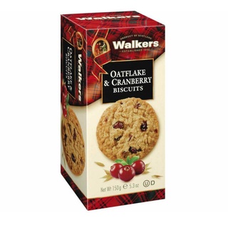 Walkers OatFlake &amp; Cranberry Biscuits บิสกิตข้าวโอ๊ตและแครนเบอรี่ 150 กรัม.
