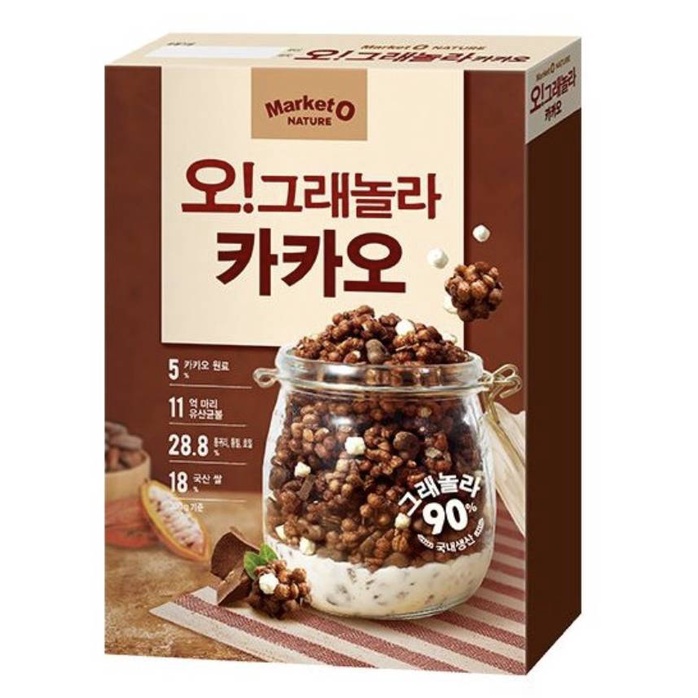 พร้อมส่ง-ซีเรียล-กราโนล่าคาเคา-market-o-granola-cocao-ธัญพืชข้าวโอ๊ตอบ-เกาหลี