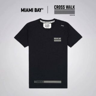 Miami bay เสื้อยืด รุ่น Cross walk สีดำ