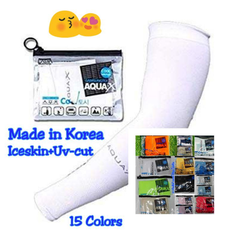 ภาพสินค้าปลอกแขน Let's Slim,Aqua-X Made in Korea ปลอกแขน​ ปลอกแขนกันแดด ปลอกแขนกันUV ปิดหลังมือลดอุณหภูมิผิว จากร้าน dodosportshub บน Shopee ภาพที่ 5