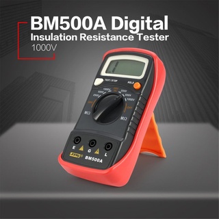 Bm500a เครื่องวัดความต้านทานดิจิทัล เมกะโอห์มมิเตอร์ โวลต์มิเตอร์ แรงดันไฟฟ้าสูง มีไฟ LED 1000V